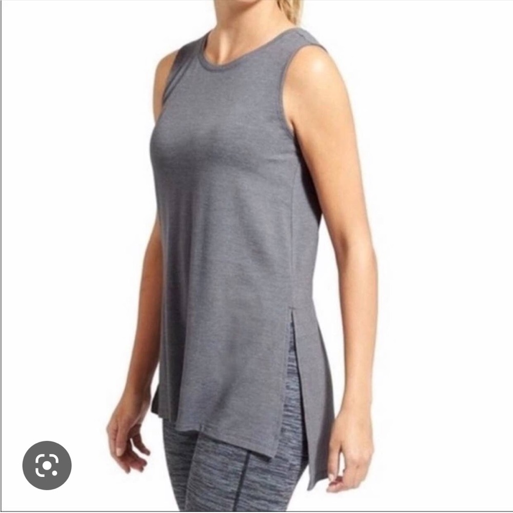 Athleta Drape Side Split Sleeveless Tunic Tank Top Heather Gray Style 591361 🩶